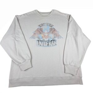 Hollister "Trust in the Universe" Women's Crewneck Sweatshirt Beige Graphic Med